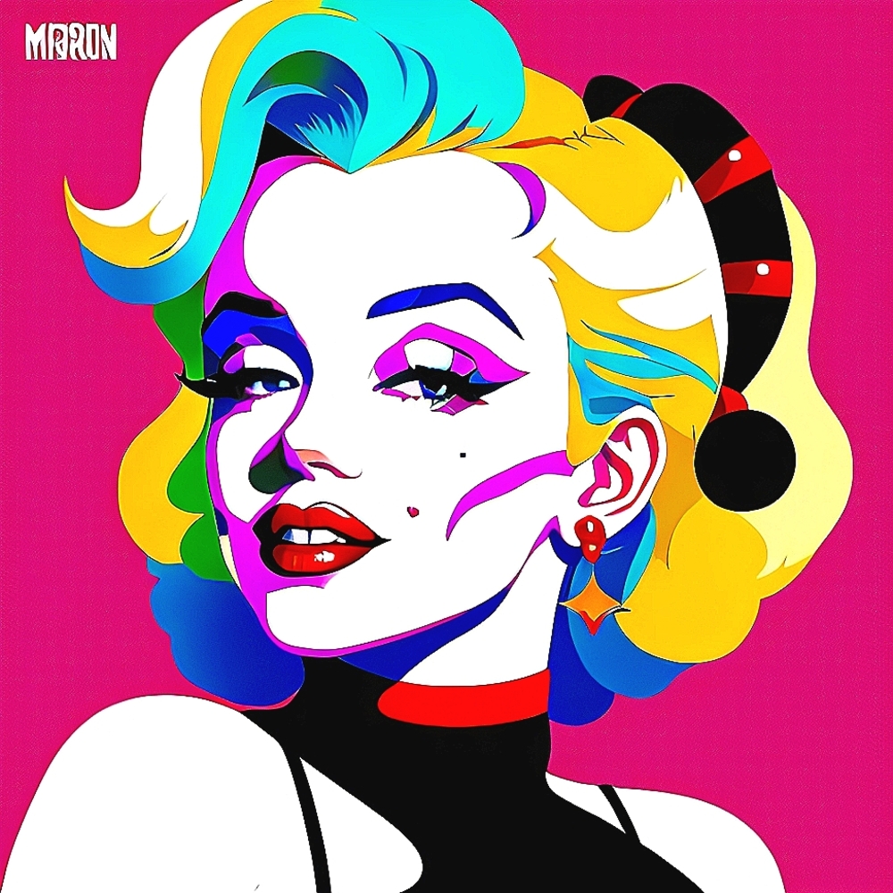 Digital Art Illustration of Marilyn Monroe as Harley Quinn